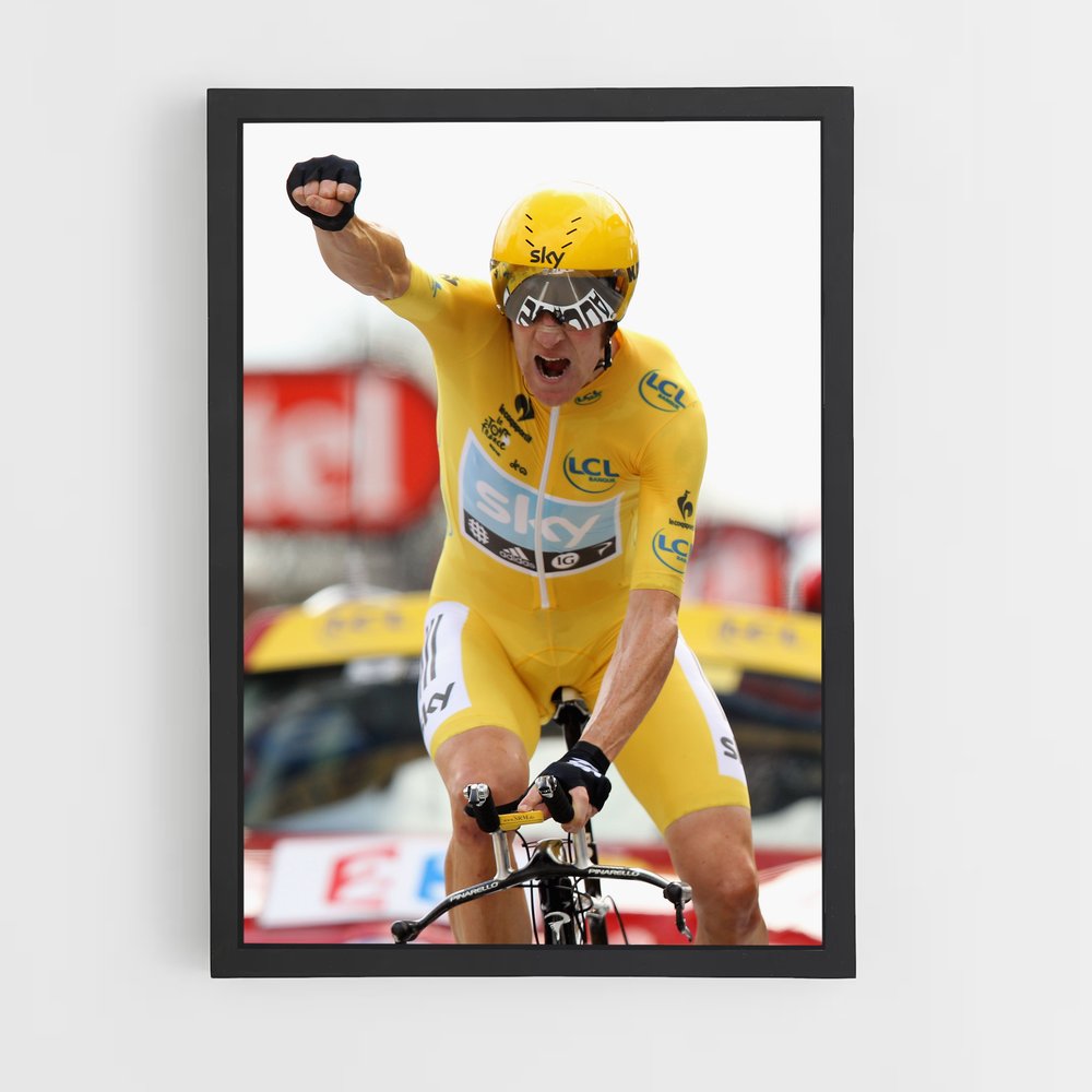 Poster Jaune Pédalant – affiche Cyclisme (vue 2)